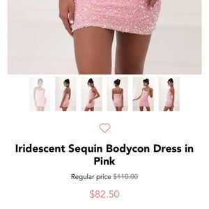 Lucy in the sky iridescent sequin body con dress in pink, size small